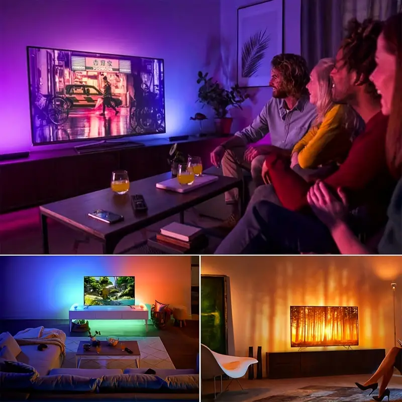 Bande Lumineuse LED RGB avec Télécommande pour Chambre, Salon, Décoration de Fête 5M 