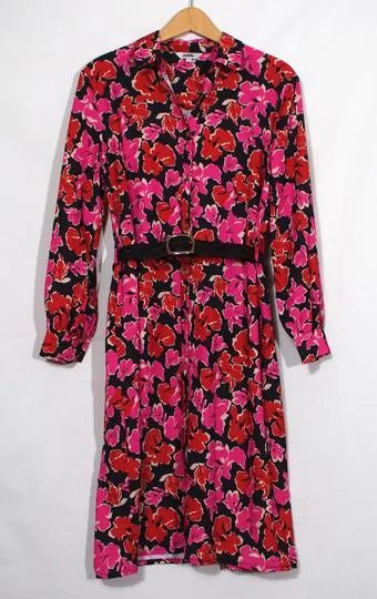 Robe à fleurs rose et rouges - Jaspal - XS